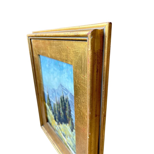 Mid 20th Century Vintage Signed Mountainscape Acrylic Painting For Sale - Image 5 of 5