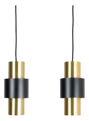 Vintage Brass Etna Pendant Lamps by Jo Hammerborg for Fog and Mørup, 1960s, Set of 2