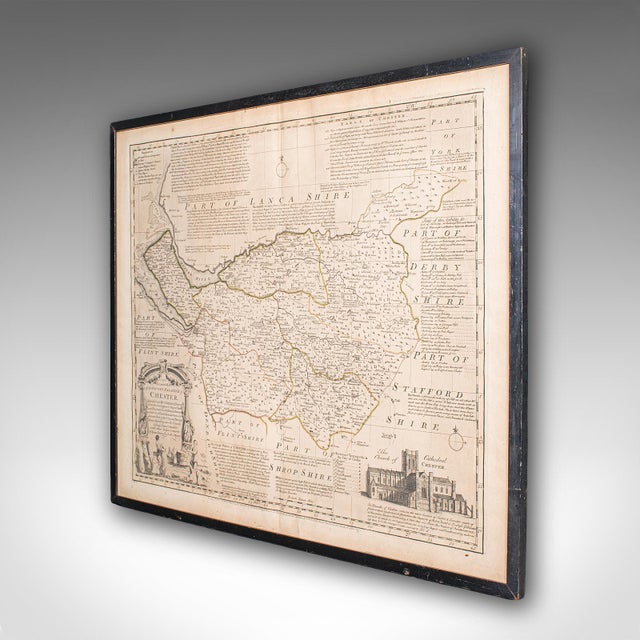 Traditional Antique Chester County Map, English, Cheshire, Framed Cartography, Georgian For Sale - Image 3 of 12