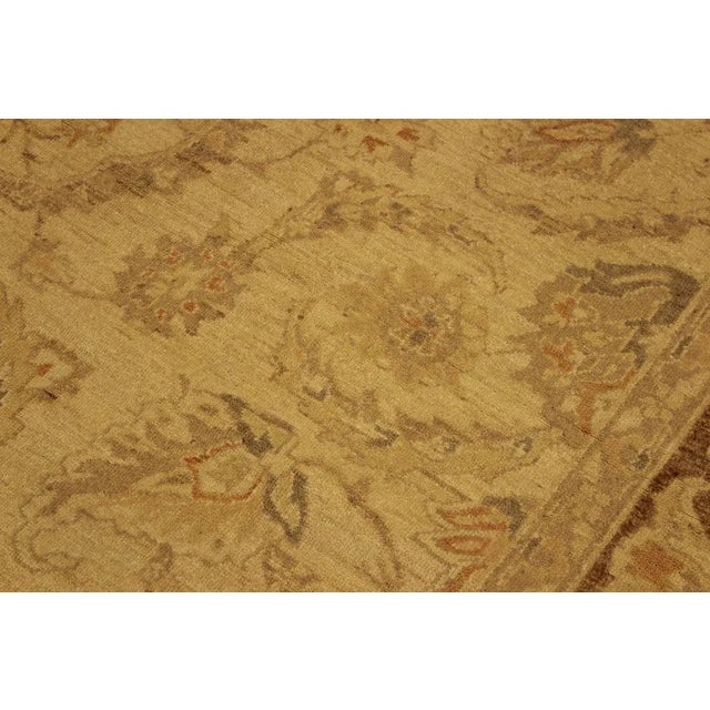 Textile 1990s Boho Chic Kafkaz Lt. Tan/Lt. Brown Wool Rug -9'3 X 11'10 For Sale - Image 7 of 8