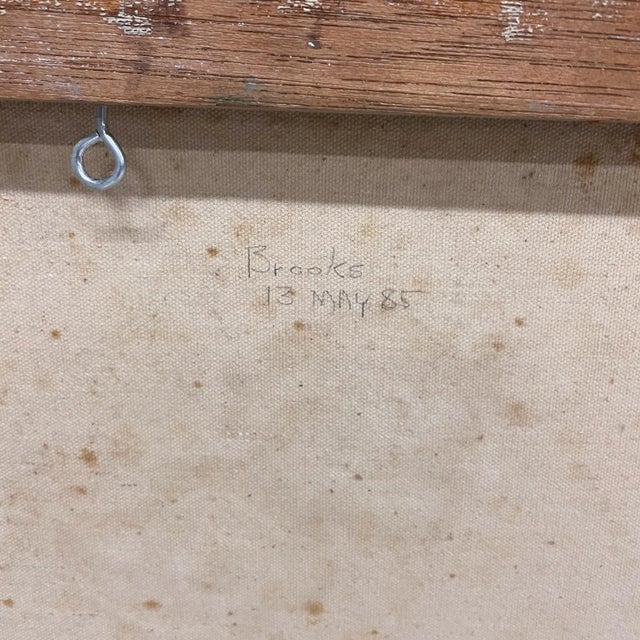 1985 Modern Painting Abstract Art Oil on Canvas Signed For Sale - Image 11 of 13