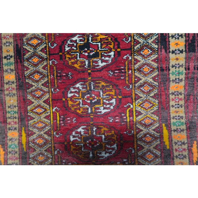 Textile 1960s, Handmade Vintage Afghan Ersari Mat 1.5' X 1.6' For Sale - Image 7 of 11