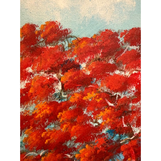 Vintage Highway Men Royal Poinciana Tree Painting For Sale - Image 9 of 10