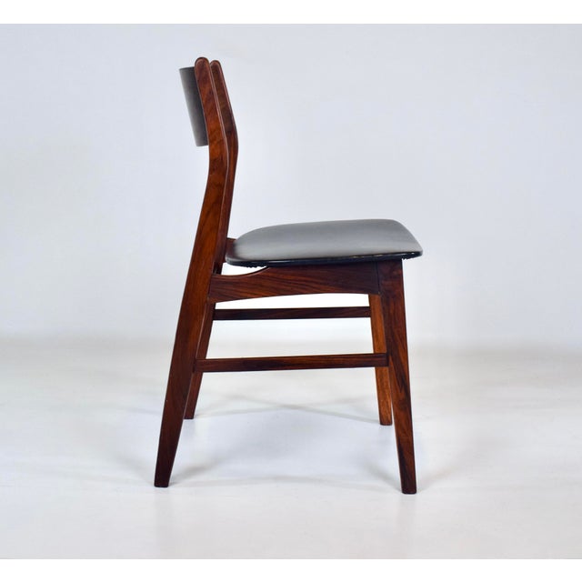 1960s Danish Modern Rosewood Side Chair With Skai Leatherette, 1960s For Sale - Image 5 of 9