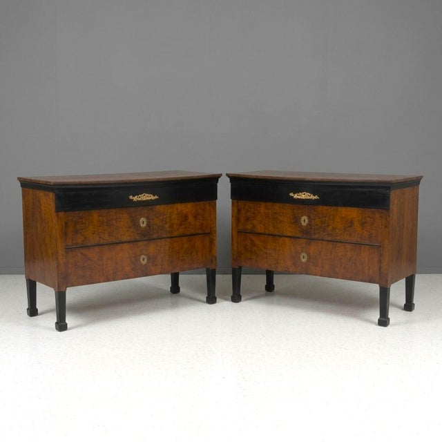 Directoire Chests of Drawers in Bolognesi Walnut, 1790, Set of 2 For Sale - Image 4 of 8