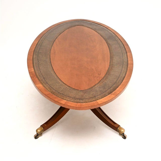 Antique Regency Leather Top Coffee Table, 1950 For Sale - Image 6 of 10