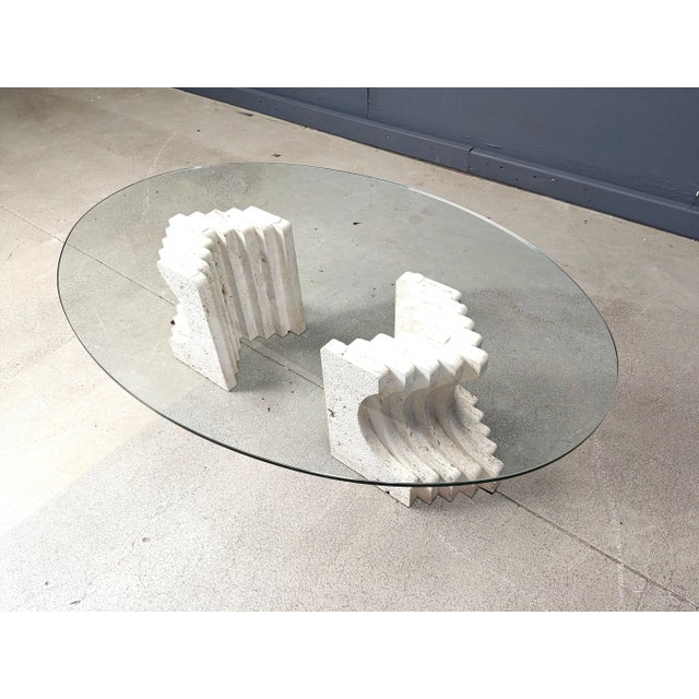 Mid-Century Modern Vintage Travertine Coffee Table, Italy, 1970s For Sale - Image 3 of 16