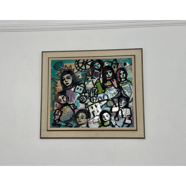 Erik Heinertz, Collective with Youthful Face, 1960s, Oil on Panel, Framed For Sale - Image 17 of 17
