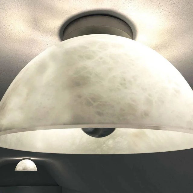 Apollo Brushed Black Metal Ceiling Lamp by Alabastro Italiano For Sale - Image 4 of 6