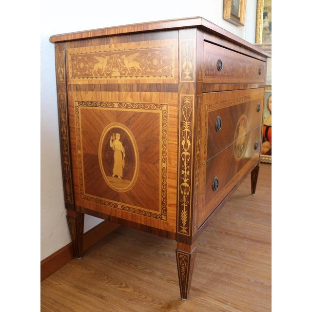 Wood Northern Italian Maggiolini Style Dresser, 1990s For Sale - Image 7 of 13