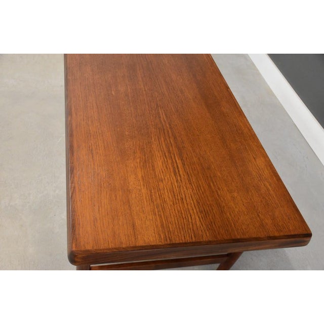 1960s Refinished Tall Danish Modern Teak Coffee Table For Sale In Boston - Image 6 of 8