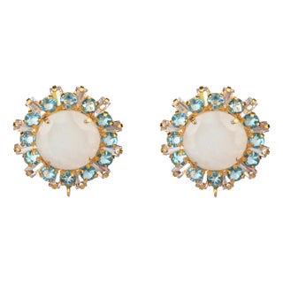 Isabella Studs, White, Pierced For Sale