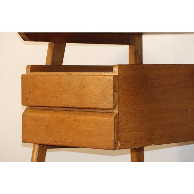 Black Vintage Oak Desk, 1950s For Sale - Image 8 of 18