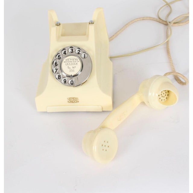 Plastic Vintage Ivory Colour 356 Telephone from Siemens, 1950s For Sale - Image 7 of 11