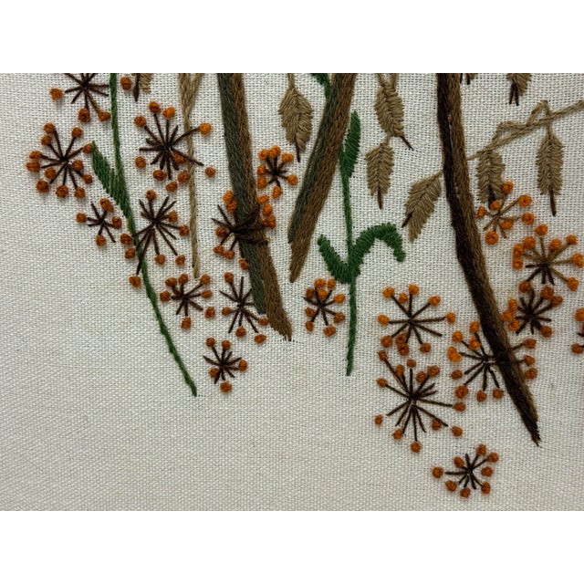 Mary Jo Morris Botanical Embroidery Textile Art, Vintage For Sale - Image 10 of 12