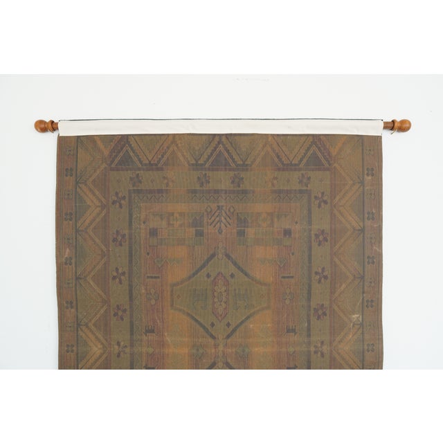 Tan Vintage Geometric Woven Wall Tapestry For Sale - Image 8 of 10