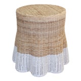 Image of Scallop Drink Table, Antique White Color Block For Sale