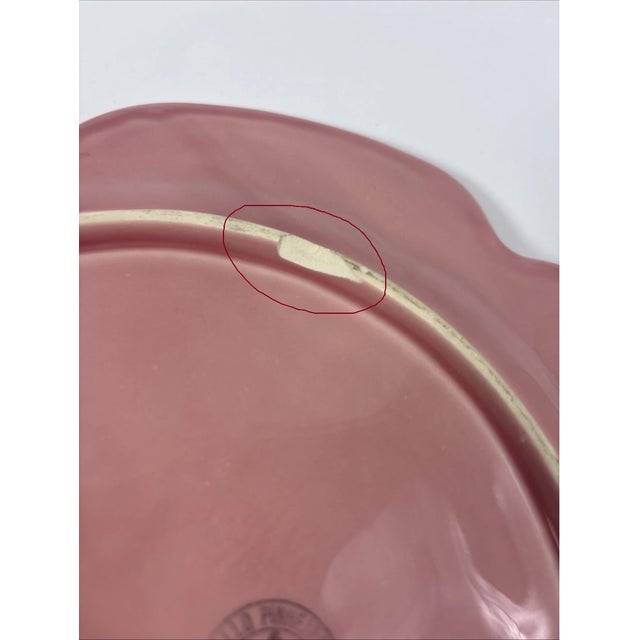 Bring charming European character to your table with this **Vintage Mid-Century Modern Bordallo Pinheiro Pink Cabbage Leaf...
