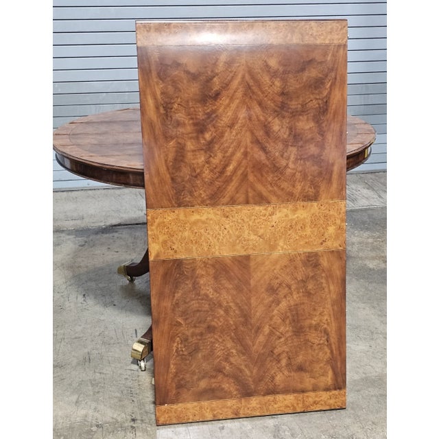 Theodore Alexander Regency Style Flame Mahogany Round Expanding Dining Table For Sale - Image 12 of 13