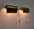 A pair of rare, charmig bed / wall lights in brass with perforated star pattern. Swedish / Scandinavian Modern, Mid-1900s....