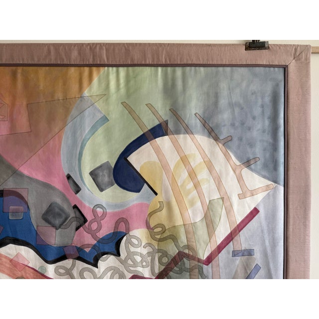 1980s Layered Silk Tapestry Painting by French Artist, Marie-Laure Ilie, 1980s For Sale - Image 5 of 16