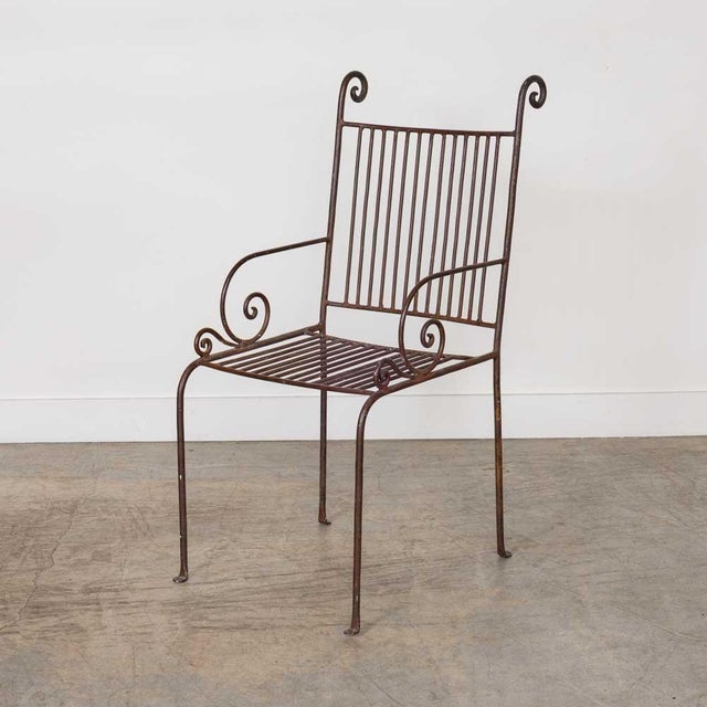 1940s French Wrought Iron Scroll Side Chair For Sale - Image 13 of 14