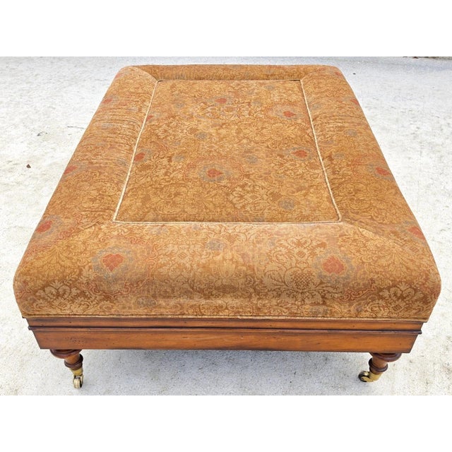 Hickory Chair Company Alex Cocktail Ottoman Coffee Table on Casters For Sale - Image 10 of 12