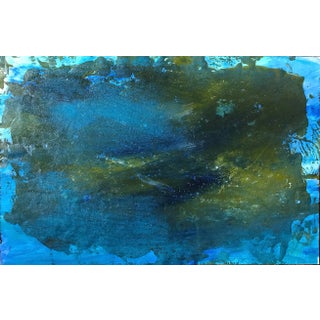 Patricia Zippin "Pond Water 3" 1980s Mixed Media 20"x 14.5", For Sale