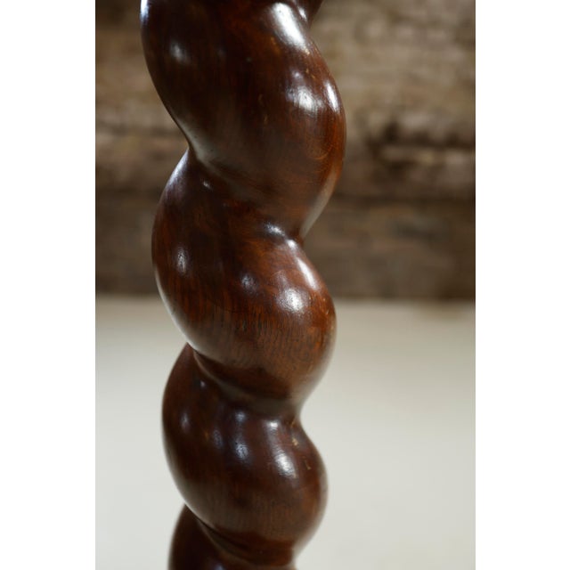 Antique Oak Barley Twist Pedestal / Plant Stand - 109 Cm Height, 1920 For Sale - Image 6 of 13