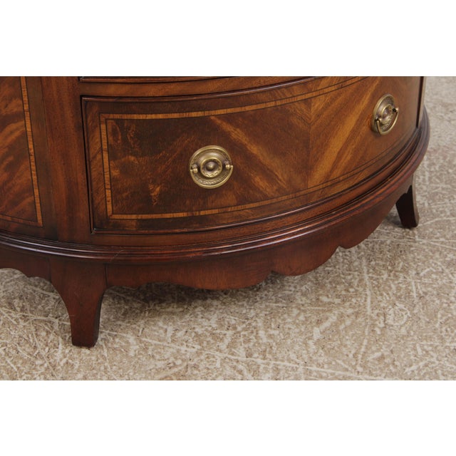 Councill Craftsman Inlaid Mahogany Demilune Chest For Sale - Image 12 of 15