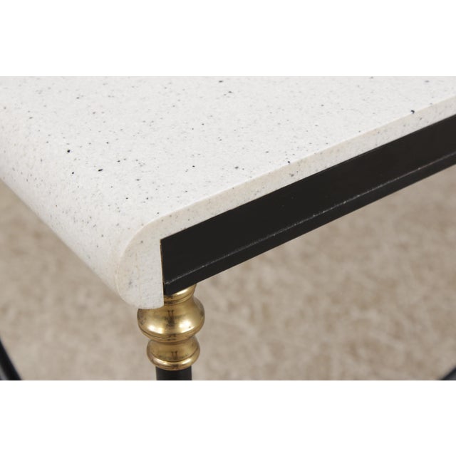 Wrought Iron Base Marble Top Console Sofa Table For Sale - Image 11 of 15
