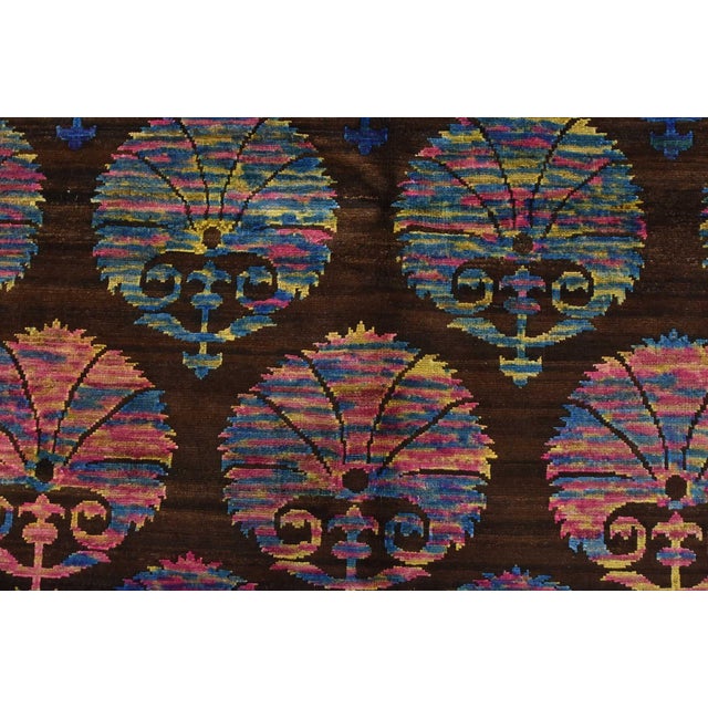Gabbeh Rug 4’10” X 7’5” Brown Wool Modern Hand-Knotted Oriental Carpet For Sale - Image 9 of 13