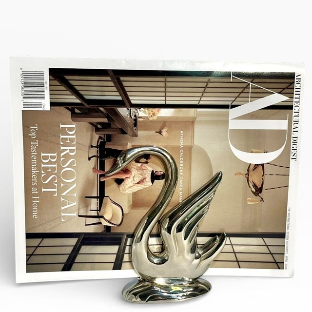 Vintage French Silver Plate Swan Mail or Napkin Holder For Sale - Image 9 of 12