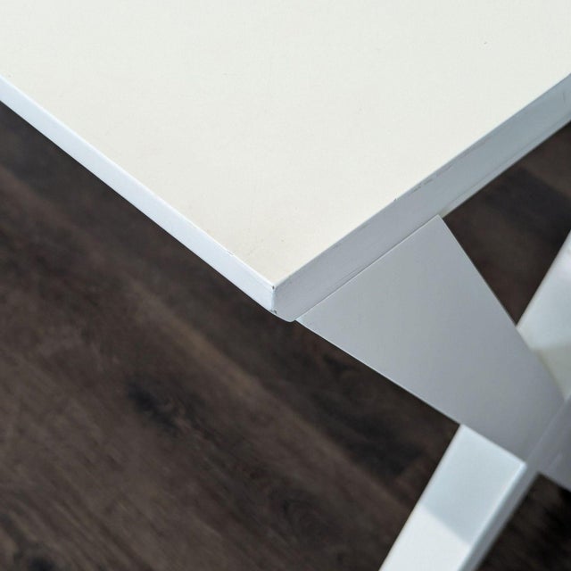 Crate and Barrel White X-Leg Modern Desk For Sale In San Francisco - Image 6 of 9
