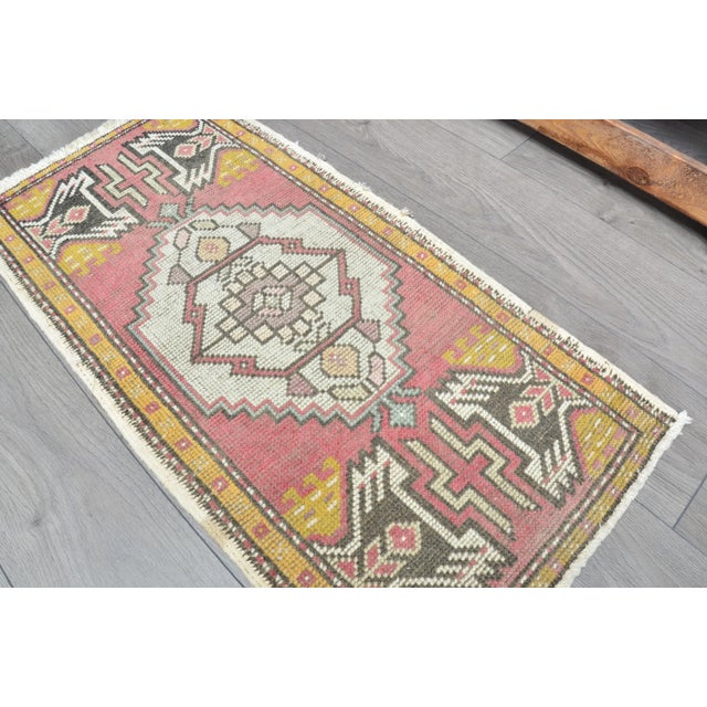 Turkish Vintage Turkish Door Mat Rug For Sale - Image 3 of 6