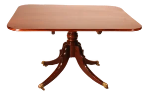 Large Mahogany Quadrip Table, 1800s