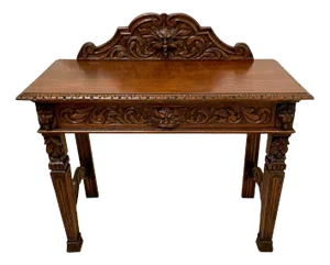 Antique Victorian Carved Oak Side Table