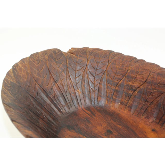 Large Hand-Carved Tribal Wooden Bowl from the Batak of Sumatra For Sale - Image 10 of 13
