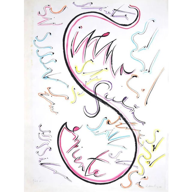Rafael Alberti - Letter S - Original Lithograph by Rafael Alberti - 1972 For Sale