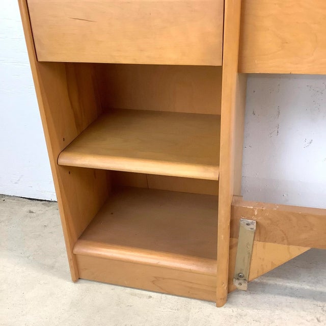 Champagne Mid-Century Storage Headboard With Nightstands by Heywood Wakefield For Sale - Image 8 of 12