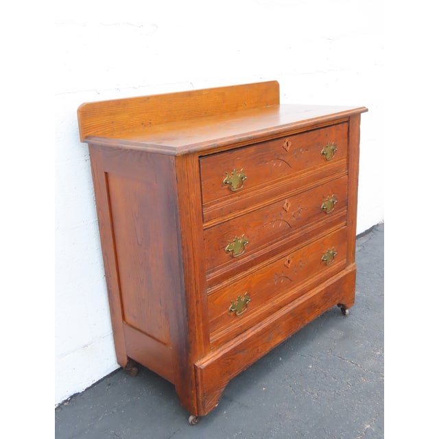 Victorian Late 1800s Solid Oak Dresser 6886 For Sale - Image 14 of 16