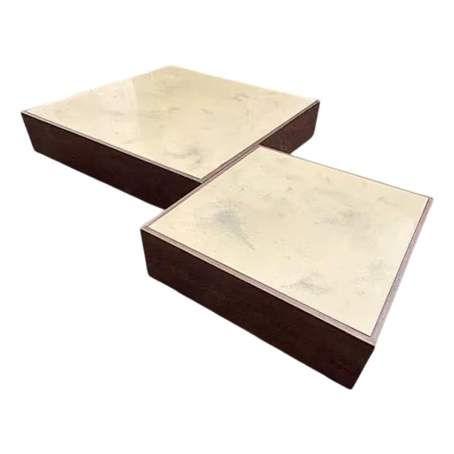 Modernist Minimalist Coffee Tables in Wenge Wood by Jef Verbrak, 1970s, Set of 2 For Sale