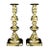Victorian Knop-Stemmed Brass Candlesticks, Set of 2 For Sale