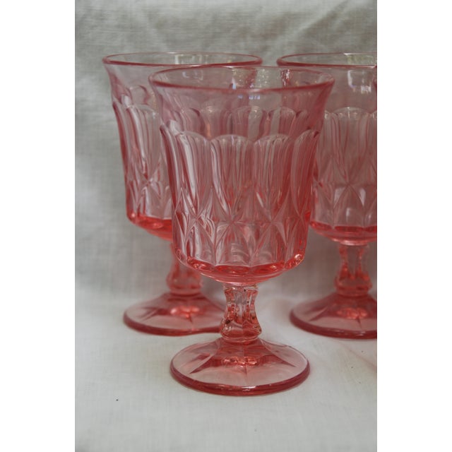 Pink Depression Glass Water Glasses Set of 7 Chairish