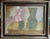 Vintage 1994 abstract modernist still life oil painting on canvas by British artist Julian Brown. Signed en verso. In...