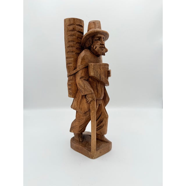 Wood Vintage South American Hand-Carved Wood Traveler Folk Art Sculpture For Sale - Image 7 of 7