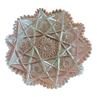 Early 20th Century American Brilliant Period Lead Crystal Cut Glass Bowl For Sale