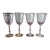 Vintage 1970's Fostoria Navarre Pink Etched Water 4 Goblets For Sale
