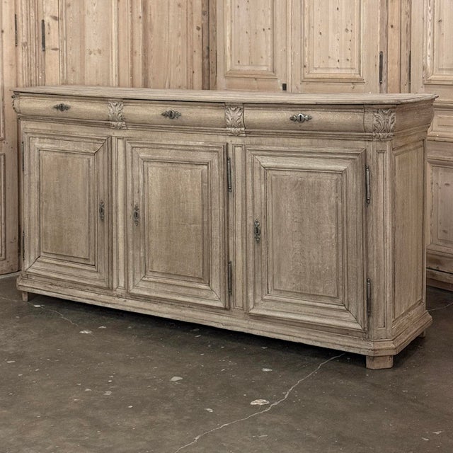 French Country 18th Century Country French Neoclassical Stripped Oak Buffet For Sale - Image 3 of 18