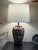 Vintage Mid-Century Red Chinese Cloisonné Peony & Bird Table Lamp For Sale - Image 4 of 6